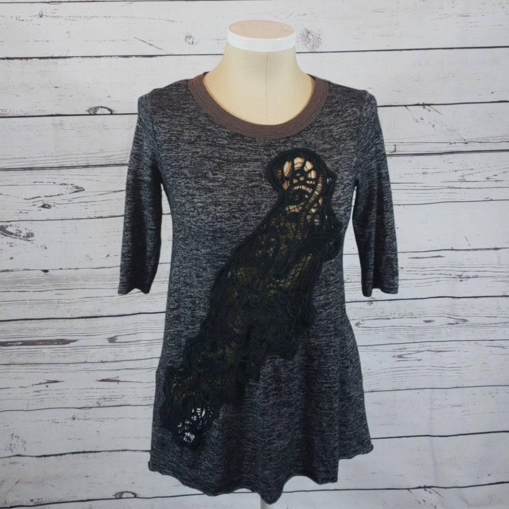 Free People Lace Knit Boho top Sz Medium